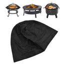 Fire Pit Cover Round Black Waterproof Dustproof Polyester Fiber Firepit Cover for Home Outdoor