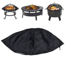 Fire Pit Cover Round Patio Outdoor Fireplace Cover Waterproof Dustproof UV Protection for All Seasons Black