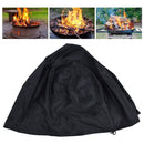 Fire Pit Cover Round Patio Outdoor Fireplace Cover Waterproof Dustproof UV Protection for All Seasons Black