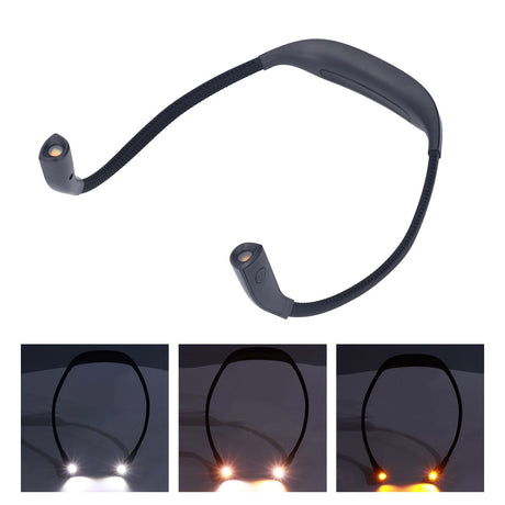 Neck Book Light USB Rechargeable Portable LED Neck Hanging Lamp for Reading RepairmentBlack