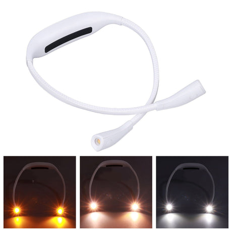 Neck Book Light USB Rechargeable Portable LED Neck Hanging Lamp for Reading RepairmentWhite