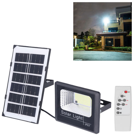 100LED Outdoor Solar Flood Light IP67 Waterproof Solar Wall Lamp Remote Control Street Lamp for Garden 40W
