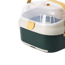 Baby Bottle Drying Rack Nursing Bottle Storage Box Container with Swivel Vent Dust Cover Drain Tray Detachable Holder Blue