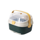 Baby Bottle Drying Rack Nursing Bottle Storage Box Container with Swivel Vent Dust Cover Drain Tray Detachable Holder Blue