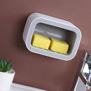 Seasoning Box Wall Mount Multi Grid Seasoning Storage Container Kitchen Seasoning Jar Combination Set 2 Container Gray with 2 Spoons