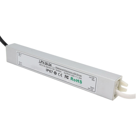 LED Driver IP67 Waterproof 24V Low Voltage Output Power Supply Transformer Adapter for Lamp Security Camera 85‑264V LPV 30W 24V 1.25A