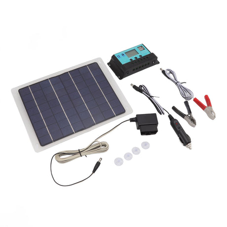 10W Solar Panel Charger Monocrystalline 18V 50A Dual USB with MPPT Controller Solar Panel Kit for Outdoor Car