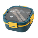 2 Layer Plastic Salad Lunch Box Microwave Safe Salad Lunch Container Portable Fruit Fat Reducing Light Food Picnic Box for Office Workers Blue, 1200ml