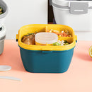 2 Layer Plastic Salad Lunch Box Microwave Safe Salad Lunch Container Portable Fruit Fat Reducing Light Food Picnic Box for Office Workers Blue, 1200ml