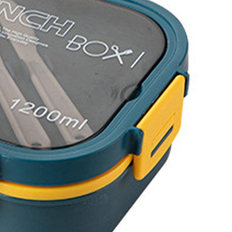 2 Layer Plastic Salad Lunch Box Microwave Safe Salad Lunch Container Portable Fruit Fat Reducing Light Food Picnic Box for Office Workers Blue, 1200ml