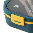 2 Layer Plastic Salad Lunch Box Microwave Safe Salad Lunch Container Portable Fruit Fat Reducing Light Food Picnic Box for Office Workers Blue, 1200ml