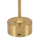 Cordless Table Lamp Rechargeable 2000mAh 3 Levels Brightness Portable USB C LED Metal Bedside Lamp Gold
