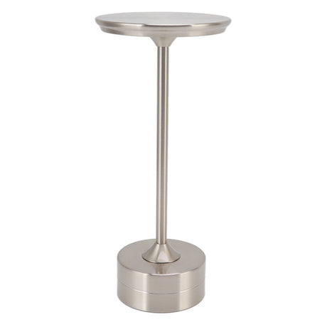 Cordless Table Lamp Rechargeable 2000mAh 3 Levels Brightness Portable USB C LED Metal Bedside Lamp Silver