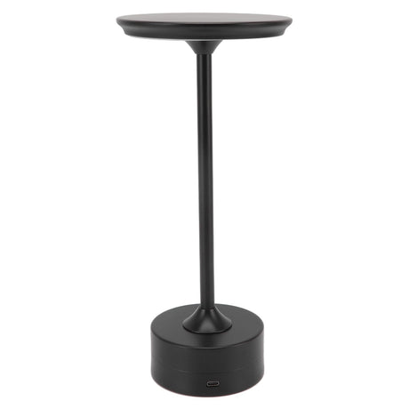 Cordless Table Lamp Rechargeable 2000mAh 3 Levels Brightness Portable USB C LED Metal Bedside Lamp Black