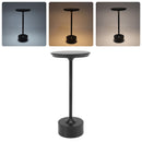 Cordless Table Lamp Rechargeable 2000mAh 3 Levels Brightness Portable USB C LED Metal Bedside Lamp Black