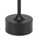 Cordless Table Lamp Rechargeable 2000mAh 3 Levels Brightness Portable USB C LED Metal Bedside Lamp Black
