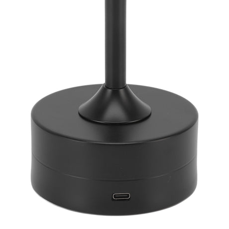 Cordless Table Lamp Rechargeable 2000mAh 3 Levels Brightness Portable USB C LED Metal Bedside Lamp Black