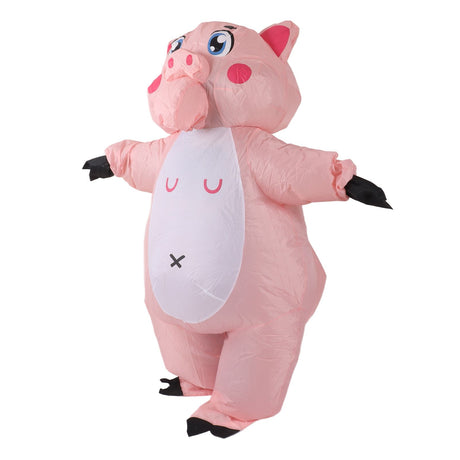 Inflatable Costume Pink Pig Blow Up Halloween Cosplay Dress Jumpsuit Costume For Adults