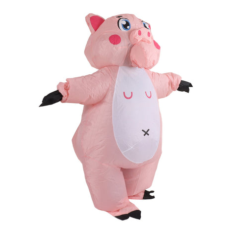Inflatable Costume Pink Pig Blow Up Halloween Cosplay Dress Jumpsuit Costume For Adults