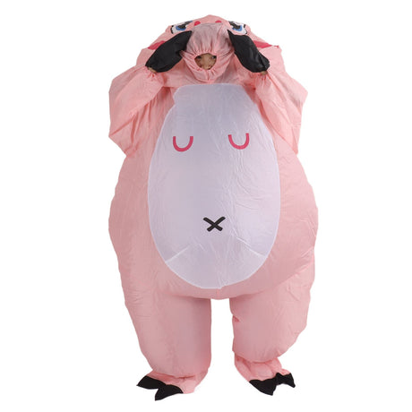 Inflatable Costume Pink Pig Blow Up Halloween Cosplay Dress Jumpsuit Costume For Adults