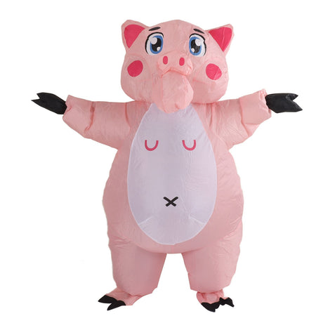Inflatable Costume Pink Pig Blow Up Halloween Cosplay Dress Jumpsuit Costume For Adults