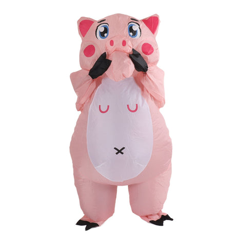 Inflatable Costume Pink Pig Blow Up Halloween Cosplay Dress Jumpsuit Costume For Adults