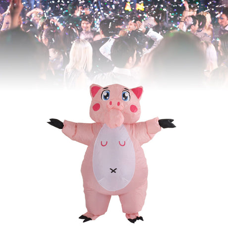 Inflatable Costume Pink Pig Blow Up Halloween Cosplay Dress Jumpsuit Costume For Adults