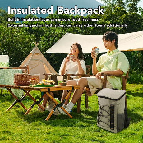 Insulated Backpack Outdoor Large Capacity Insulation Bag Long Term Thermal Insulation Lunch Bag with Side Cup Holder for Travel Picnic Camping