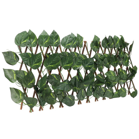 Artificial Hedges Fence Simulation Expandable Sun Protection Waterproof Artificial Topiary Hedge Plant for Garden Epipremnum Aureum Leaves
