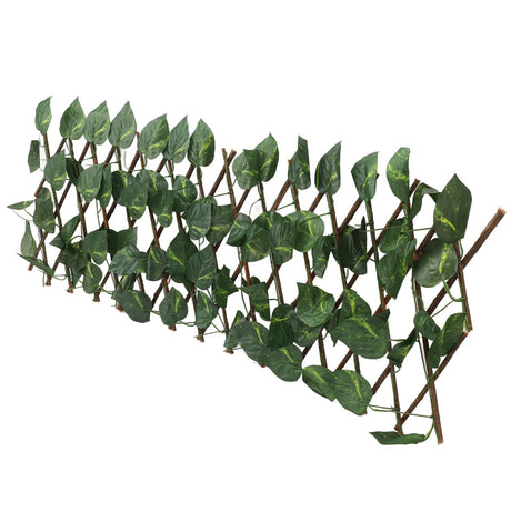 Artificial Hedges Fence Simulation Expandable Sun Protection Waterproof Artificial Topiary Hedge Plant for Garden Epipremnum Aureum Leaves