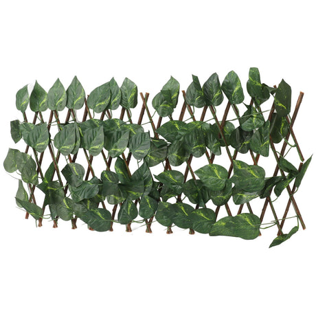 Artificial Hedges Fence Simulation Expandable Sun Protection Waterproof Artificial Topiary Hedge Plant for Garden Epipremnum Aureum Leaves