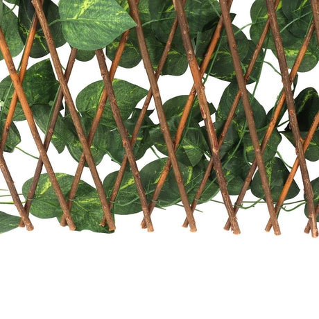 Artificial Hedges Fence Simulation Expandable Sun Protection Waterproof Artificial Topiary Hedge Plant for Garden Epipremnum Aureum Leaves