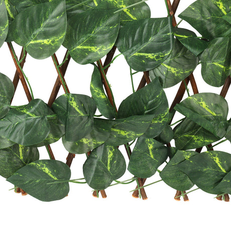 Artificial Hedges Fence Simulation Expandable Sun Protection Waterproof Artificial Topiary Hedge Plant for Garden Epipremnum Aureum Leaves