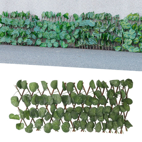 Artificial Hedges Fence Simulation Expandable Sun Protection Waterproof Artificial Topiary Hedge Plant for Garden Begonia Leaf