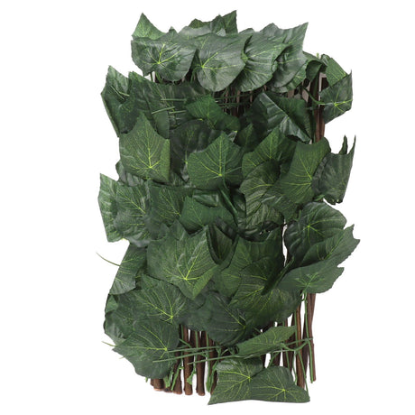 Artificial Hedges Fence Simulation Expandable Sun Protection Waterproof Artificial Topiary Hedge Plant for Garden Grape Leaves