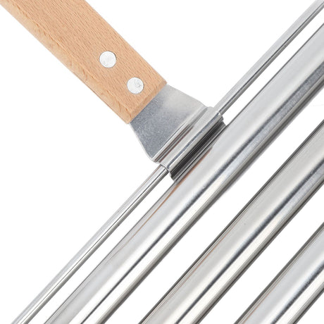 Detachable Stainless Steel Hot Dog Sausage Roller Rack Steamer With Extra Long Wood Handle 4 Skewers 6 Stick Design BBQ Tools S