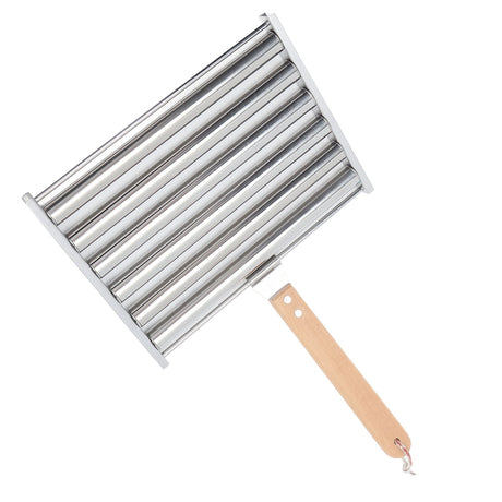 Detachable Stainless Steel Hot Dog Sausage Roller Rack Steamer With Extra Long Wood Handle 4 Skewers 6 Stick Design BBQ Tools M