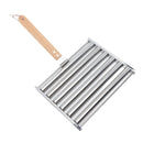 Detachable Stainless Steel Hot Dog Sausage Roller Rack Steamer With Extra Long Wood Handle 4 Skewers 6 Stick Design BBQ Tools M