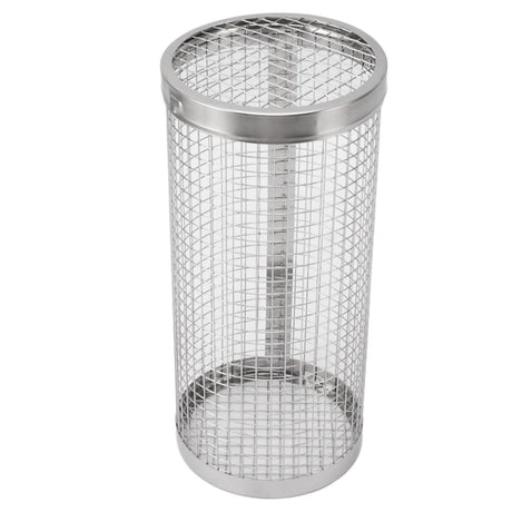 BBQ Net Tube Rolling Grilling Basket Stainless Steel Wire Mesh Cylinder Grill Basket with Fork Hook for Outdoor Barbecue Camping S