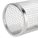 BBQ Net Tube Rolling Grilling Basket Stainless Steel Wire Mesh Cylinder Grill Basket with Fork Hook for Outdoor Barbecue Camping S