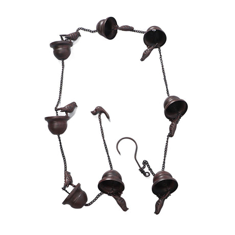 Rain Chain Outdoor Mobile Birds Cup Rain Chain Decorative Replacement for Gutters Downspouts