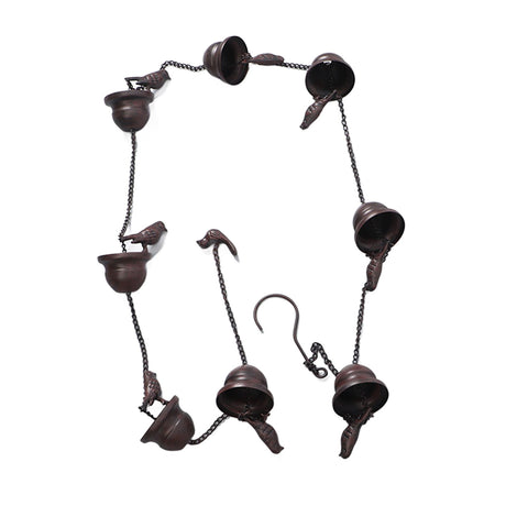 Rain Chain Outdoor Mobile Birds Cup Rain Chain Decorative Replacement for Gutters Downspouts