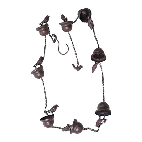 Rain Chain Outdoor Mobile Birds Cup Rain Chain Decorative Replacement for Gutters Downspouts
