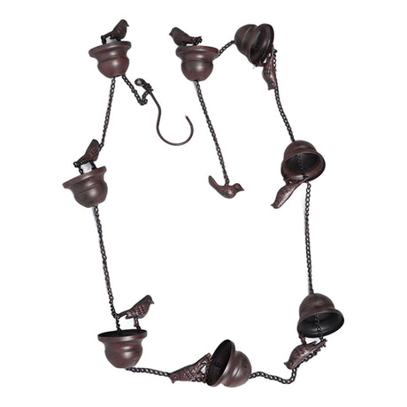 Rain Chain Outdoor Mobile Birds Cup Rain Chain Decorative Replacement for Gutters Downspouts