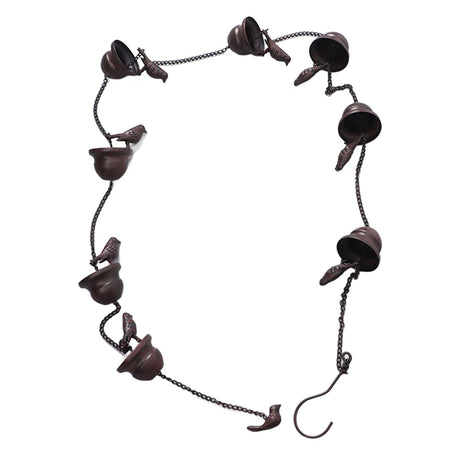 Rain Chain Outdoor Mobile Birds Cup Rain Chain Decorative Replacement for Gutters Downspouts