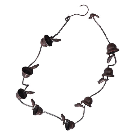 Rain Chain Outdoor Mobile Birds Cup Rain Chain Decorative Replacement for Gutters Downspouts