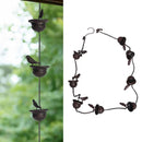 Rain Chain Outdoor Mobile Birds Cup Rain Chain Decorative Replacement for Gutters Downspouts