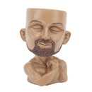 Head Planter Resin Face Planter Weather Resistance Drain Hole Plant Pot for Home Garden Office Dark Color