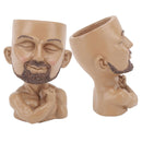 Head Planter Resin Face Planter Weather Resistance Drain Hole Plant Pot for Home Garden Office Dark Color
