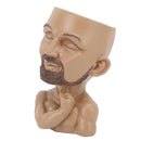 Head Planter Resin Face Planter Weather Resistance Drain Hole Plant Pot for Home Garden Office Dark Color